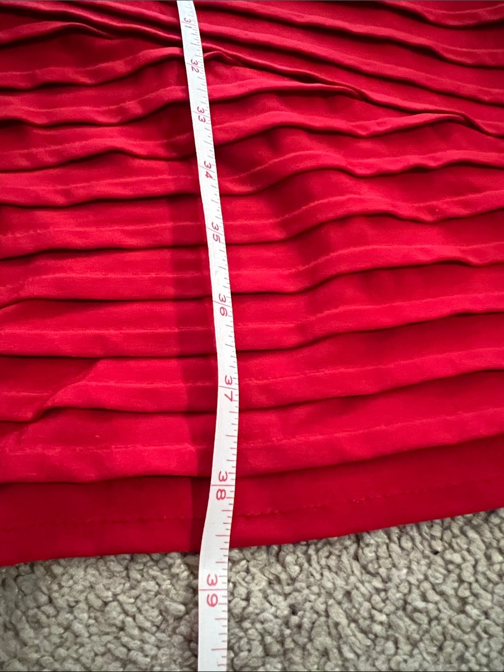 Calvin Klein Red Textured Sleeveless Shift Dress - Picture 6 of 7